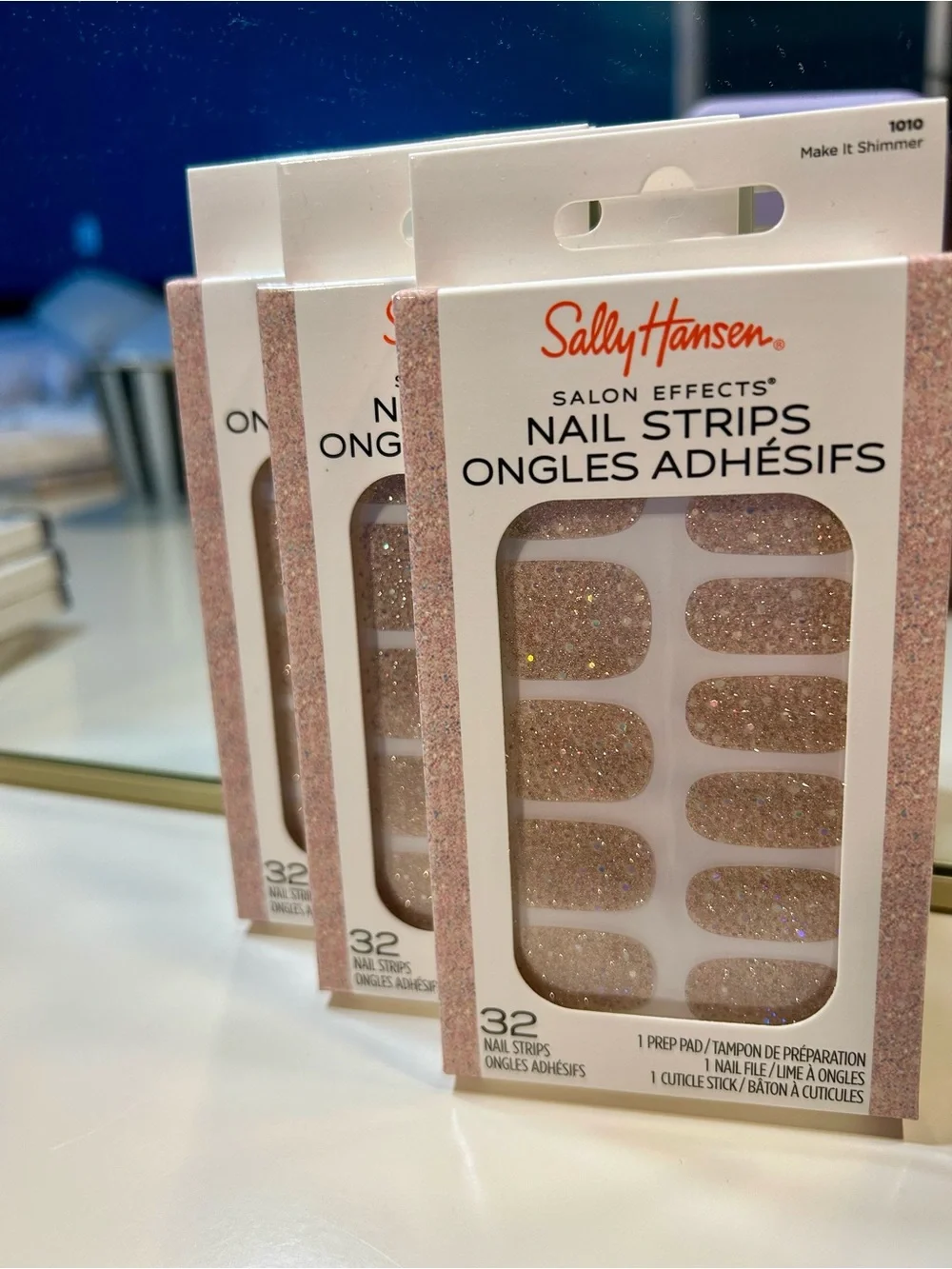 Sally Hansen Sparkling Rose Glitter Press-On Nail Strips
